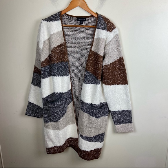 Fortune Ivy Cardigan Neutral Cozy Longline Open Sweater Knit Large NWOT Soft‎ - Picture 1 of 10
